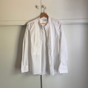 White tuxedo-front white Madewell shirt